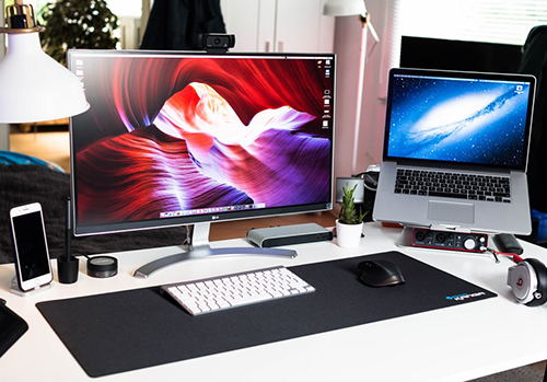 computer sitting on desk